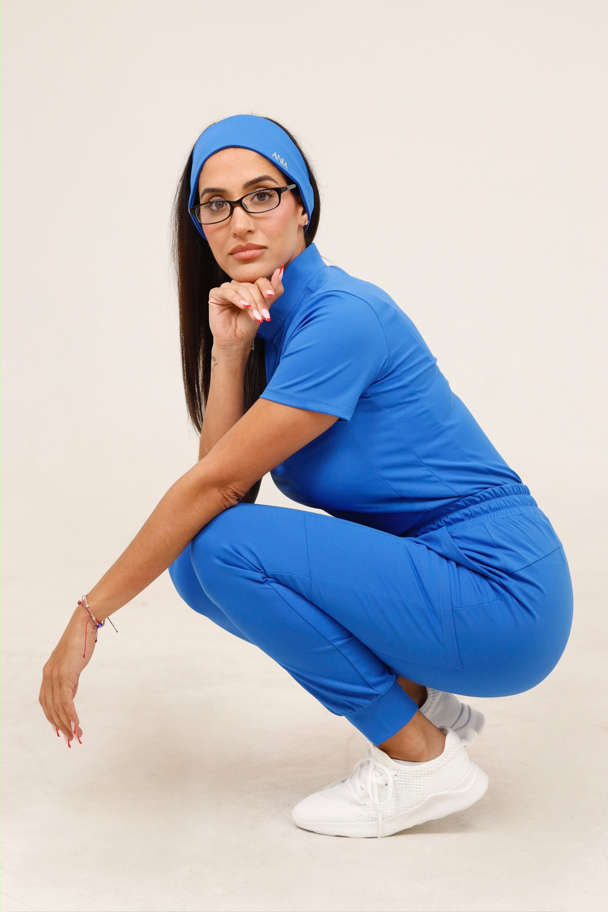 Royal blue womens scrub jogger pant