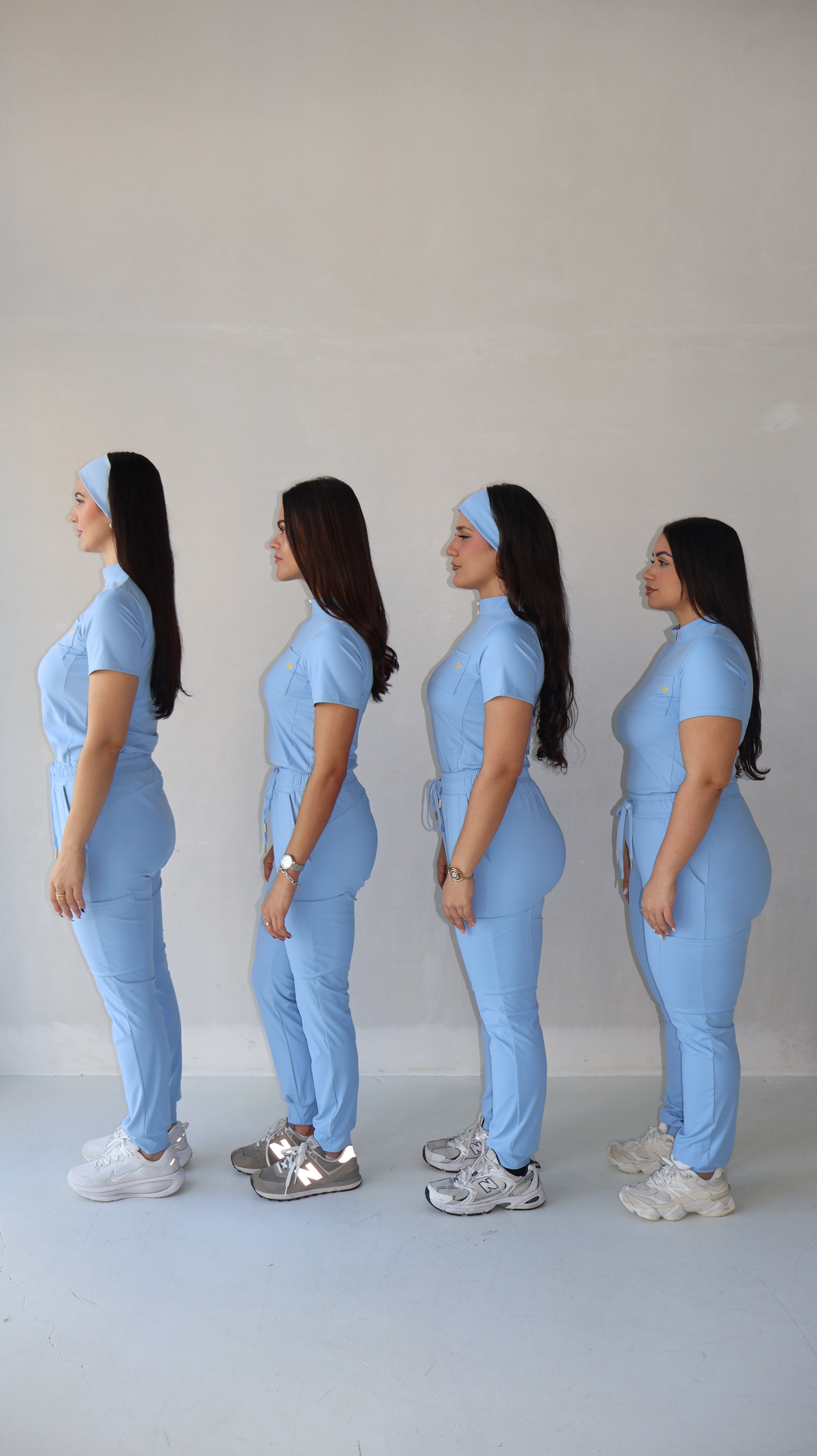 Ceil blue quarter zip mock neck scrub top