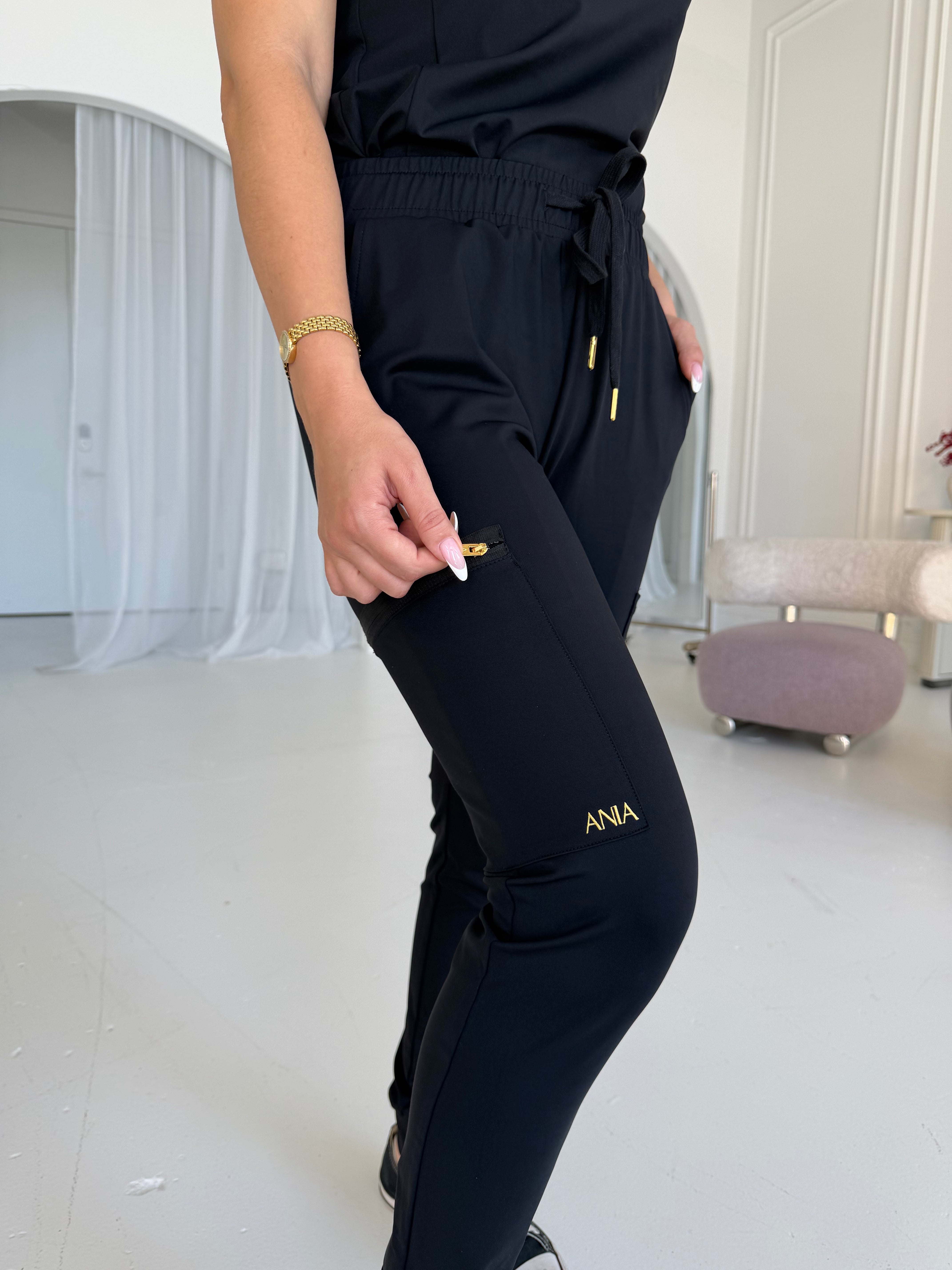 Black Scrub Jogger Pants